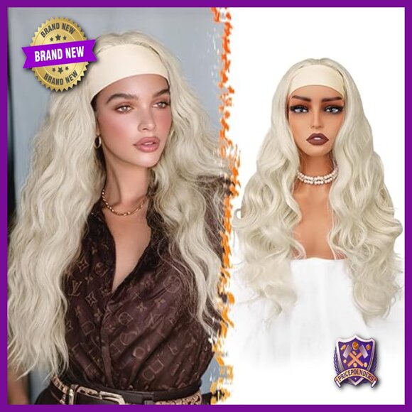 Human Hair Clip-In Bangs with Body Wave Headband Wig, Reusable main image 6